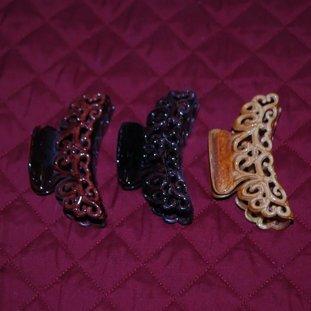 Set of 3 Decorative Hair Claw Clips - Picture 1 of 3